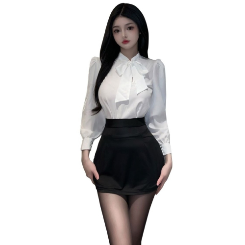 (現貨)性感OL女秘書含開檔絲襪情趣调情角色扮演制服
