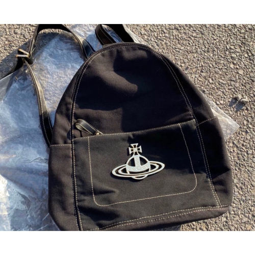 Vivienne Westwood 土星 後背包 雙肩包 帆布車縫線大容量 又潮又Q 好實用❤️男女同款 時尚休閒