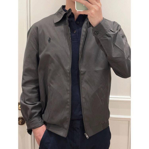 ?老幹部風格＃【經典哈靈頓】Ralph Lauren 小馬刺繡Logo 復古翻領 紐扣 工裝夾克外套 男女款