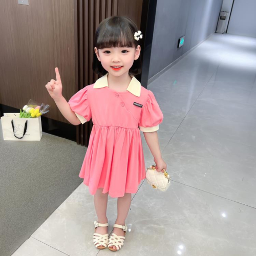 寶貝童裝女童夏裝連身裙網紅女寶寶夏季正韓洋氣時髦兒童棉a字裙夏款裙子洋裝3