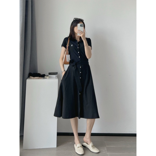 RL polo 連身裙 小馬刺繡長裙 洋裝 連衣裙，清爽百搭好氣質學院風長裙來，襯衫款式的連衣裙秒變氣質女神，休閒自然