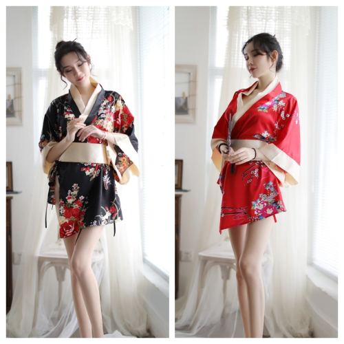 (現貨)深v日式和服浴衣俏皮角色扮演套装(共2色)