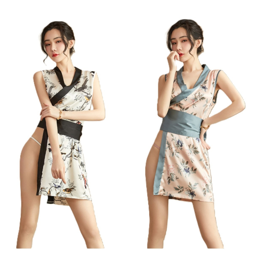 (現貨)性感側邊開岔和服套装角色扮演誘惑日式和服套裝(共2色)