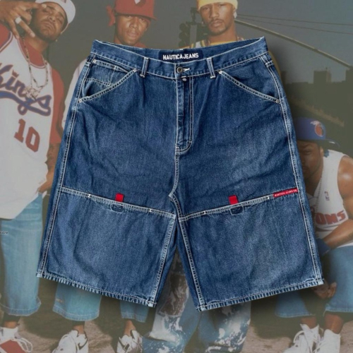 Nautica Jeans 00’s Y2K Street Baggy Jorts ⚓️過膝牛仔褲 千禧年 寬短褲 古著