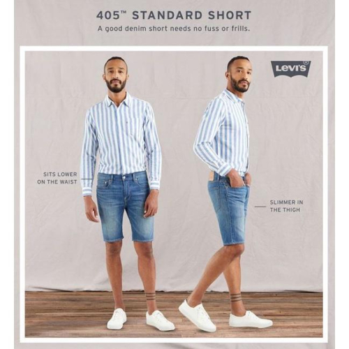 【新款29-44腰優惠】美國Levis 405 Shorts 上寬下窄 膝上牛仔短褲 牛仔短褲比505長些 代購優惠中