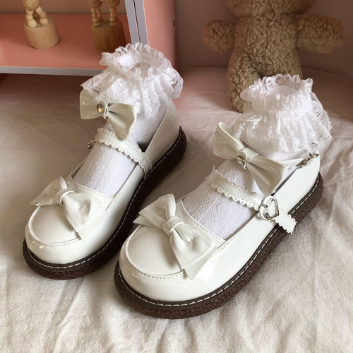 日系小皮鞋女圓頭可愛學生軟妹制服jk風大頭娃娃鞋Lolita洛麗塔鞋