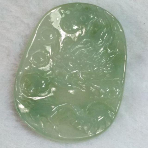 ?龍行天下?天然緬甸玉A貨翡翠-帶底色 精雕 龍牌【92jade 遇見善緣】現貨特惠