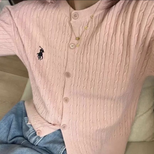 RL polo 針織外套 小外套 開襟衫 新款優雅氣質刺繡長袖針織衫 圓領刺繡針織衫 針織外套 氣質清新 百搭修身實穿
