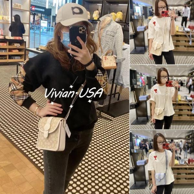 vivian美國代購✨正品 coach 女包 經典標誌LONNIE 手機包 斜挎包 側背包 C8321 單肩包 女生包包