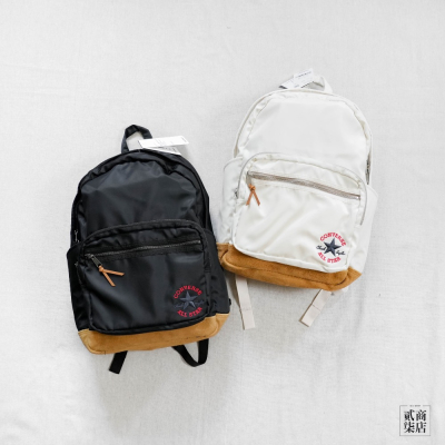 貳柒商店) Converse BackPack 後背包 書包 復古 白色 黑色 防潑水 麂皮底 10025477-A02