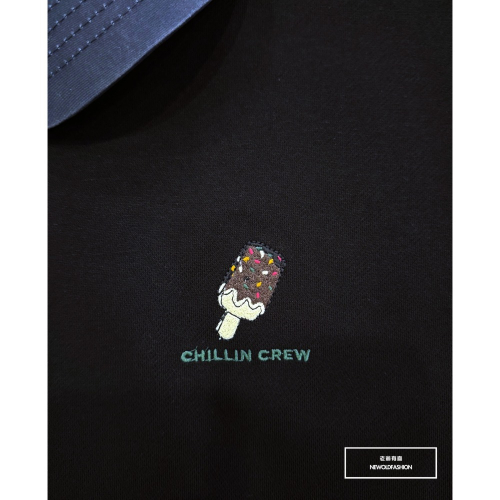 『新品上市』重磅crew雪糕刺繡大學T-黑(NOF24095706)