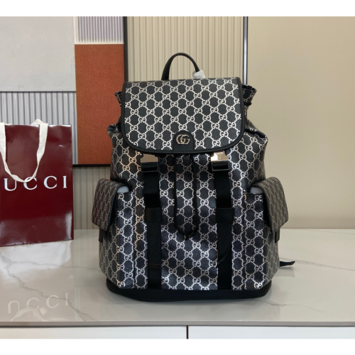幾乎全新GUCCI Ophidia 黑白雙肩包書包背包