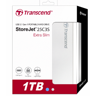 創見1TB 2.5吋, StoreJet C3S行動硬碟 TS1TSJ25C3S