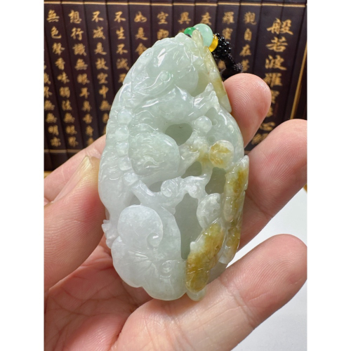 天然翡翠A貨-招財貔貅發財如意掛件 商品編號070304