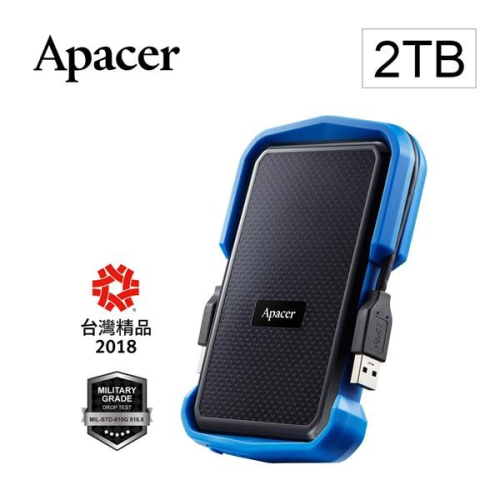 Apacer 宇瞻 AC631 2TB 軍規戶外抗摔防水行動硬碟 AP2TBAC631U-2