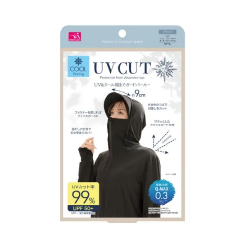 【168JAPAN】日本代購 UV CUT 接觸冷感 遮蓋臉部 帶帽簷 防曬衣 連帽外套 防曬外套 拉鍊式