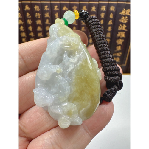 天然翡翠A貨-招財貔貅發財富貴如意立體厚庄掛件 商品編號070408