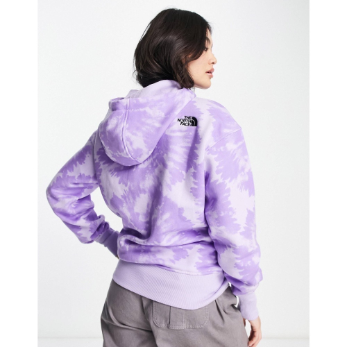 /海外限定款式/ M號 The North Face 女生渲染紮染丁香紫 帽Tee