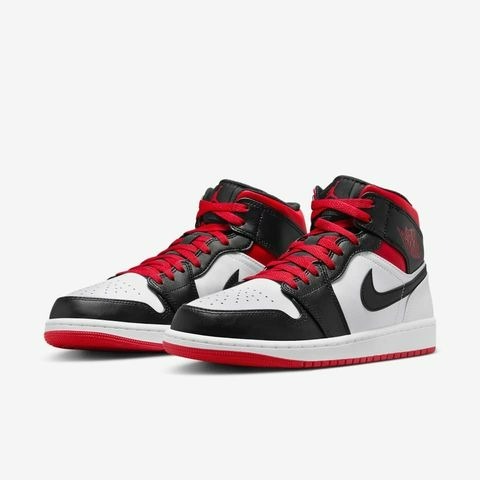 【大力好物】Nike Air Jordan 1 Mid 白黑紅 男鞋 休閒鞋 復古球鞋 喬丹 AJ1 DQ8426106
