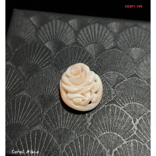 ?Coral珊寶手作-天然深水珊瑚手工刻花件 21.4*17.8*5.9mm CO2P1-199