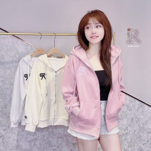 【rosegrey.store】簡約R字造型棉質連帽外套-現【RGD00042】