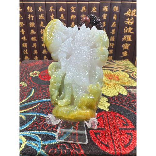 天然翡翠A貨-戰無不勝關聖帝君立體厚庄掛件 商品編號070701