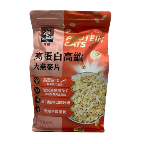 QUAKER 桂格 高蛋白高纖大燕麥片-680g/袋