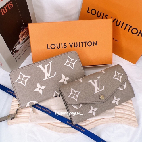美國代購 台灣現貨 LV 牛皮壓紋信封長夾