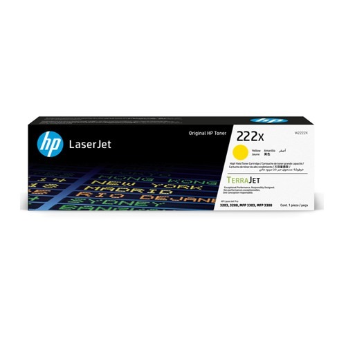 HP 222X 黃色碳粉匣高印量 W2222X