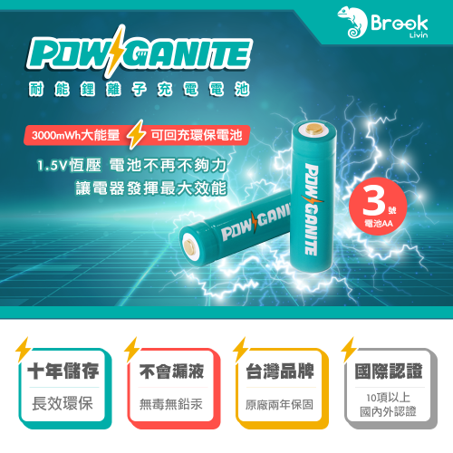 POWGANITE耐能鋰電池充電電池