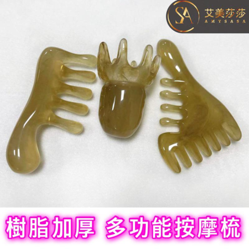 艾美莎莎（滿額送A醇精華液）樹脂 加厚 牛角八爪魚 撥筋棒 牛角小雪人刮痧板 章魚頭療梳 臉刷面部按摩刷 撥筋棒 刮痧棒