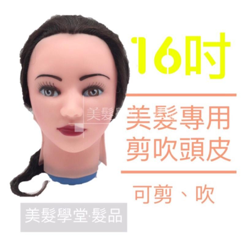 〔美髮學堂．髮品〕16吋剪吹頭皮 百分百動物毛 練習 乙丙級 考試 新秘專用 剪吹 髮片 專業造型
