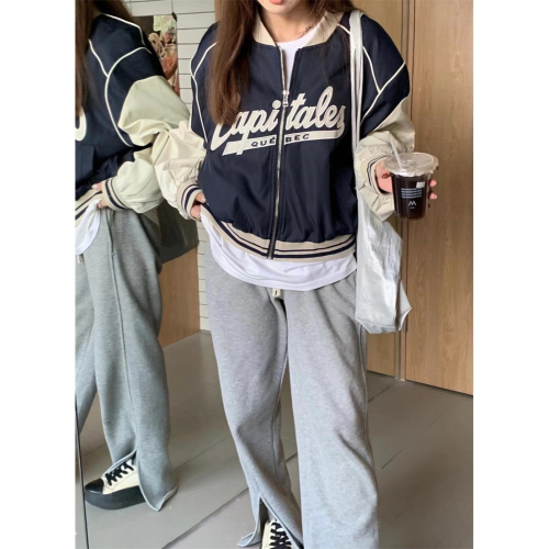 S446✨現貨/美式/短款/刺繡/空軍外套/夾克拉鍊外套/飛行外套/日常/ootd/短版外套/撞色/拚色/簡約