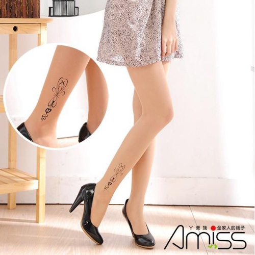【Amiss】個性圖騰‧刺青褲襪-桃心(C202-5)