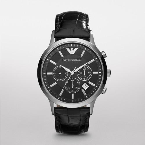 EMPORIO ARMANI 亞曼尼/ AR2447 競速時尚腕錶/黑