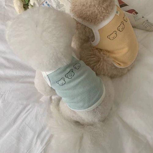 ♡【C31 預購 】多色三隻小熊印花背心 春夏新款 春夏寵物背心 貓咪衣服 狗狗衣服 寵物衣服 寵物服飾