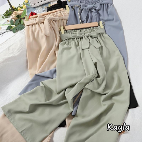 預購?免運?甜美花苞蝴蝶結腰綁長褲 A0787 #Kayla.girl #少女愷拉 #實穿