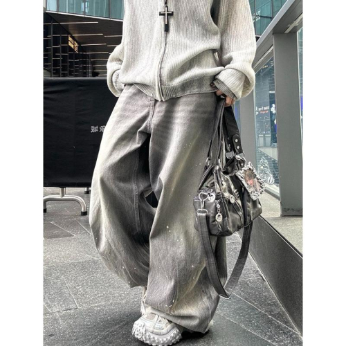 ????˚✿˖ 選品｜街頭?????潑墨水洗彎刀褲