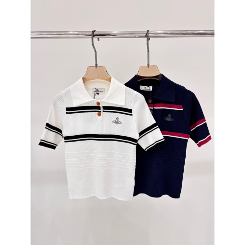 Vivienne Westwood polo衫 上衣 T恤 經典土星刺繡 土星針織背心polo領 名媛好氣質 質感舒服