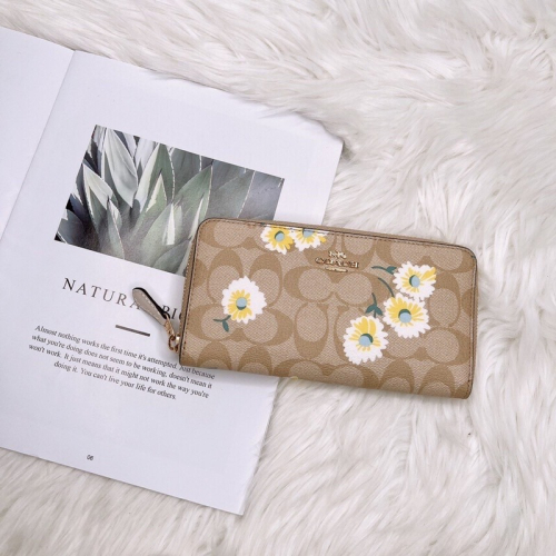 美國代購 台灣現貨 Coach 限定款花卉 拉鍊長夾