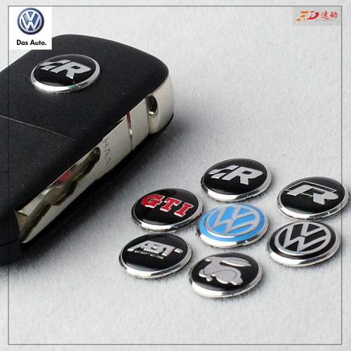 VW 大眾遙控器標志 大眾汽車遙控鑰匙標 車標貼個性金屬貼 凸面款