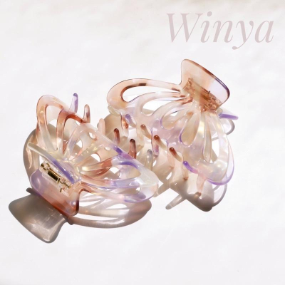 【winya 韓國飾品 現貨 】正韓 炫紫光手工鯊魚夾 限量現貨