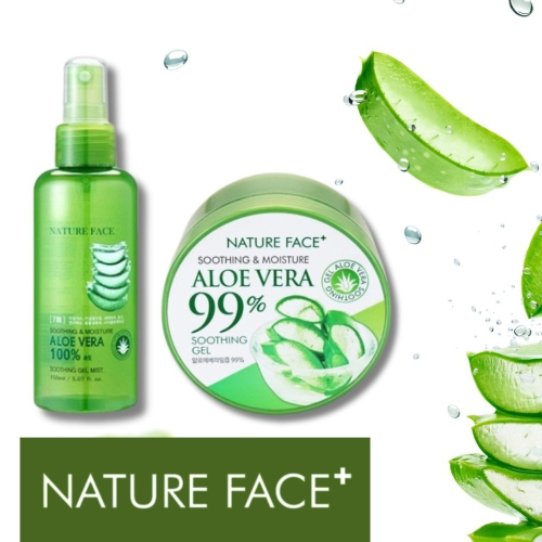 開發票 韓國 Nature Face+ 100%蘆薈保濕舒緩噴霧、99%蘆薈保濕舒緩凝膠 多款供選