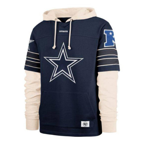 全新＇47達拉斯牛仔Dallas Cowboys Split Zone Cornerback假兩件帽T SZ L