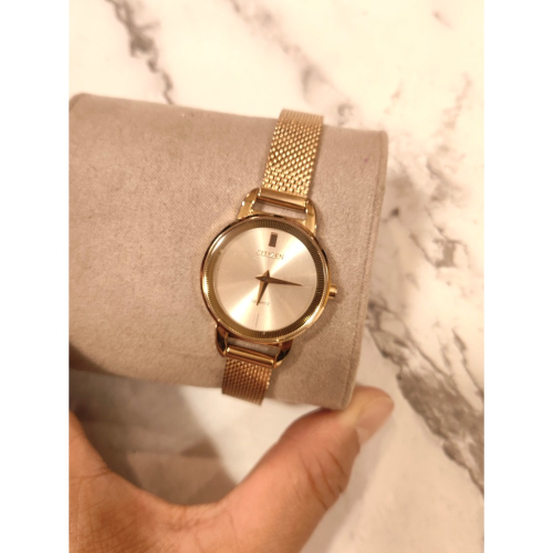 原價$6100 玫瑰金 CITIZEN 米蘭錶帶 簡約優雅 日本機芯 小圓錶 星辰 二手 正品 女錶 手錶
