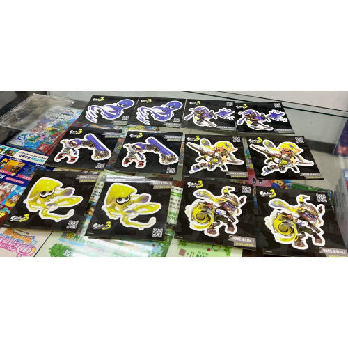 （不含遊戲）switch 斯普拉遁 3 漆彈大作戰 3 特典 貼紙 ㄧ組12入 全新品［士林遊戲頻道］