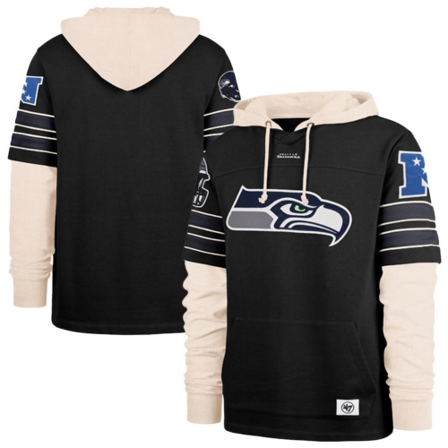 全新＇47西雅圖海鷹Seattle Seahawks Split Zone Cornerback假兩件帽T SZ L