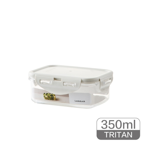 樂扣樂扣 純淨保鮮盒/長方/淺灰/350ml(LBF806-01) 樂扣樂扣保鮮盒 保鮮盒 可微波保鮮盒 分裝盒