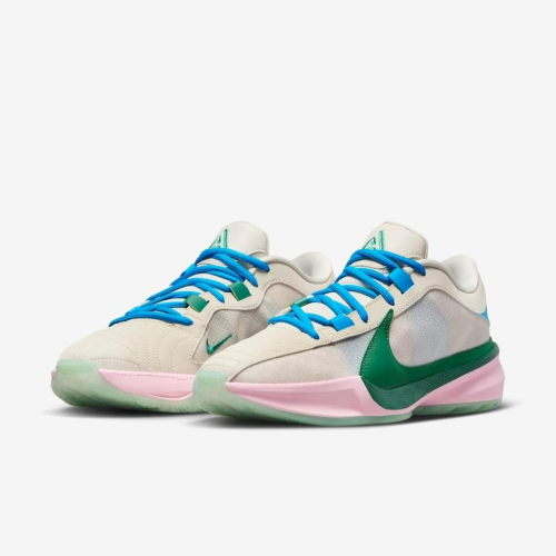 【大力好物】Nike Zoom Freak 5 EP 米白粉綠藍 男鞋 籃球鞋 字母哥 希臘怪物 DX4996-100