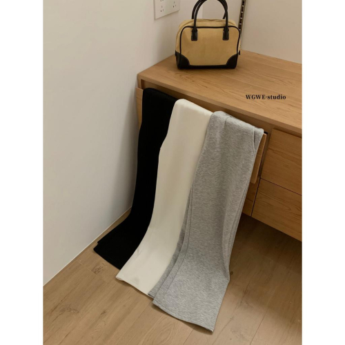 貓町選品?W4002【顯瘦百搭】高腰直筒長褲 女 寬鬆休閒褲 垂感顯高 黑/白/灰